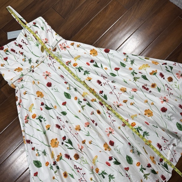 Antonio Melani Style By Simkins Size 14 White Floral Maybry Belt Maxi Dress - Picture 5 of 13
